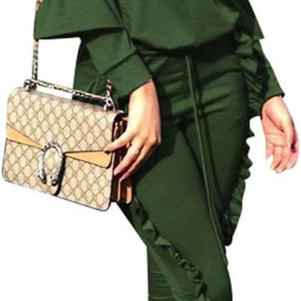 Versatile Ruffle-Designed Two-Piece Jogging Set For Women - Size 3x Available
